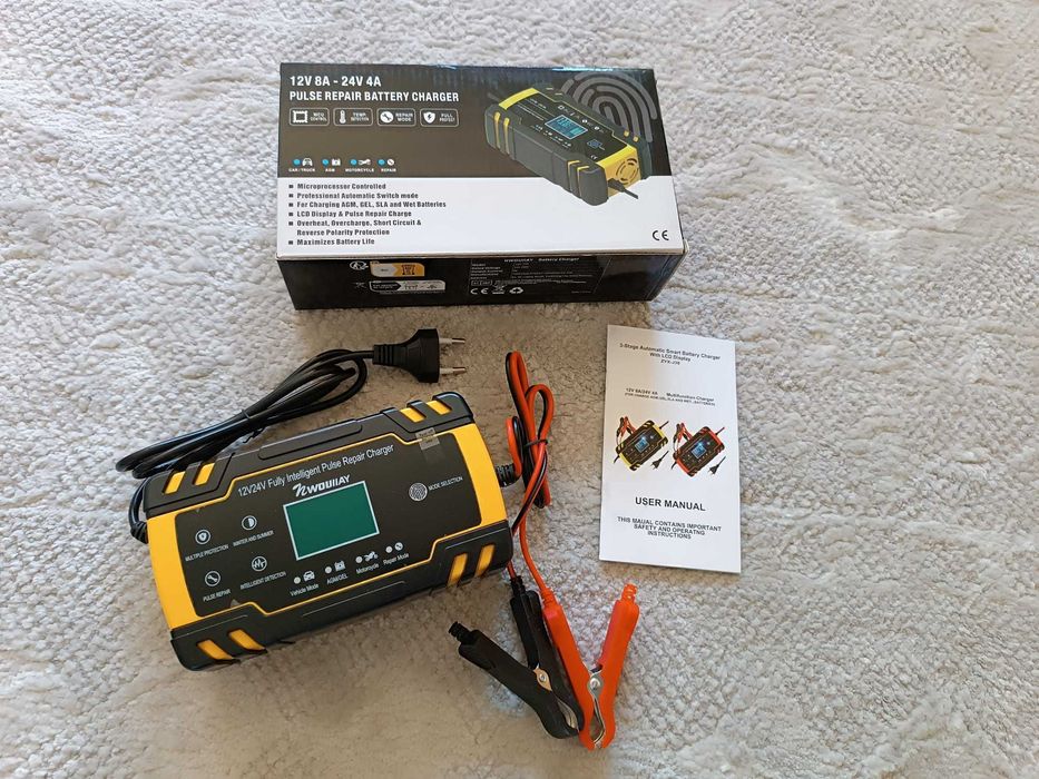 (NOVO) Carregador de Baterias / NWOUIIAY 8A 12V / 4A 24V
