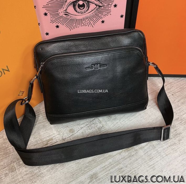 Мужская кожаная сумка формата А4 Armani Армани