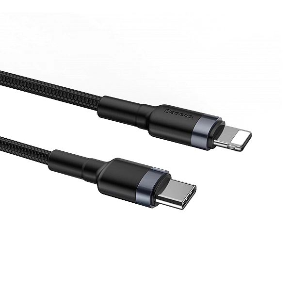 Kabel Baseus CATLKLF-G1 Lightning - USB-C PD QC 18W 480Mb/s 1m - czarn