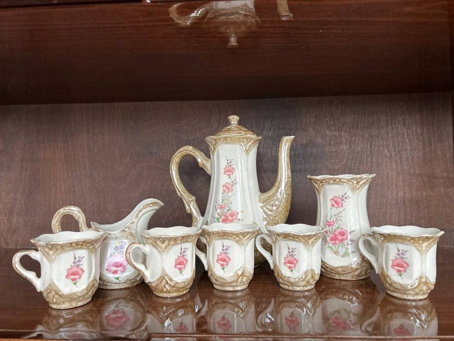 Чайний сервіз 5 шт молочник ваза чайник