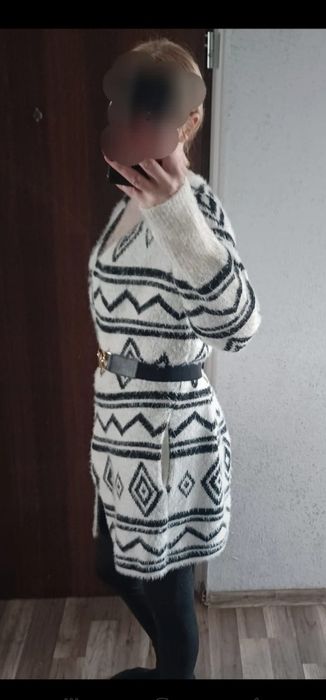 Kardigan sweter długi m 38