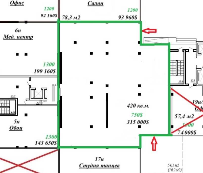 Цена без дополнительных расходов! Помещение на Черемушках/ЖК Малинки.