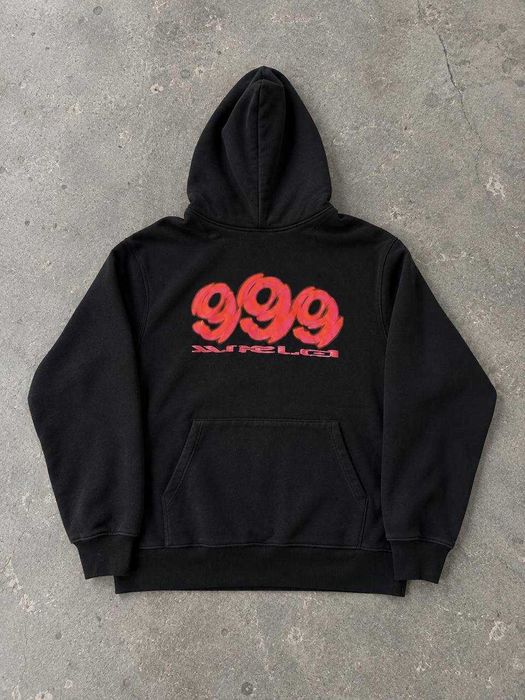 Чорне худі Vlone x Juice WRLD 999 / Стильна брендова толстовка з принтом (S-L)