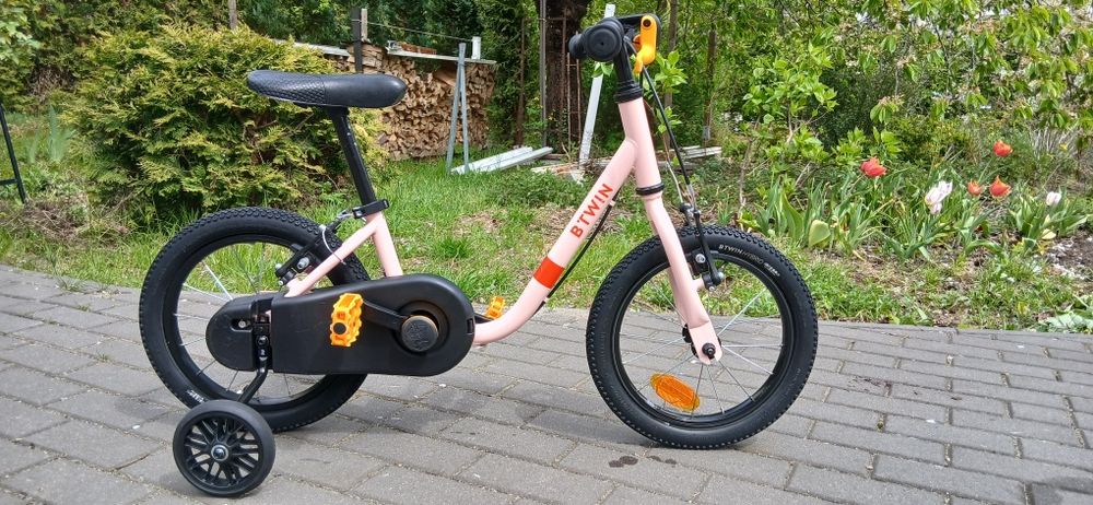 Rower btwin 14 cali decathlon plus kółka boczne