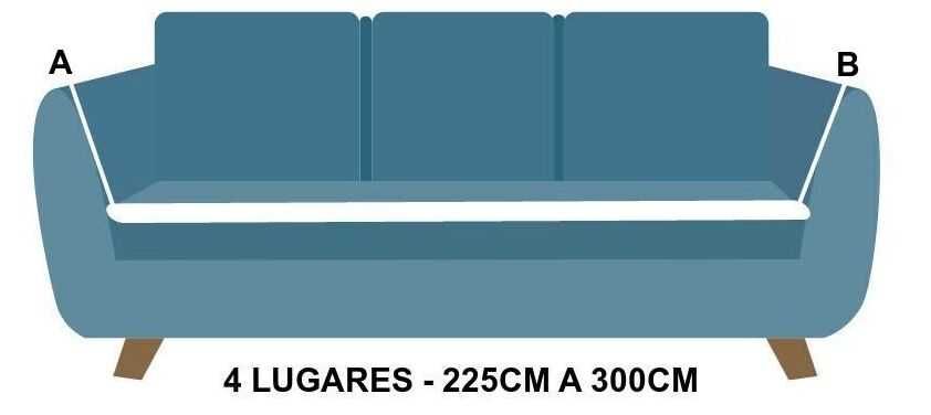 Linda Capa para Sofá em Tecido Jacquard - 4 Lugares - BEGE