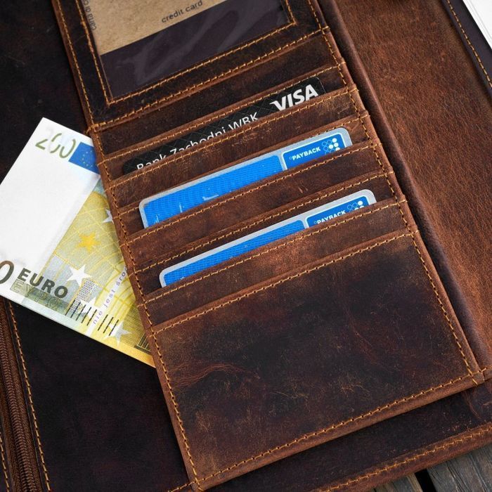 Skórzany brązowy biwuar A4 organizer Paolo Peruzzi T-43-HBR