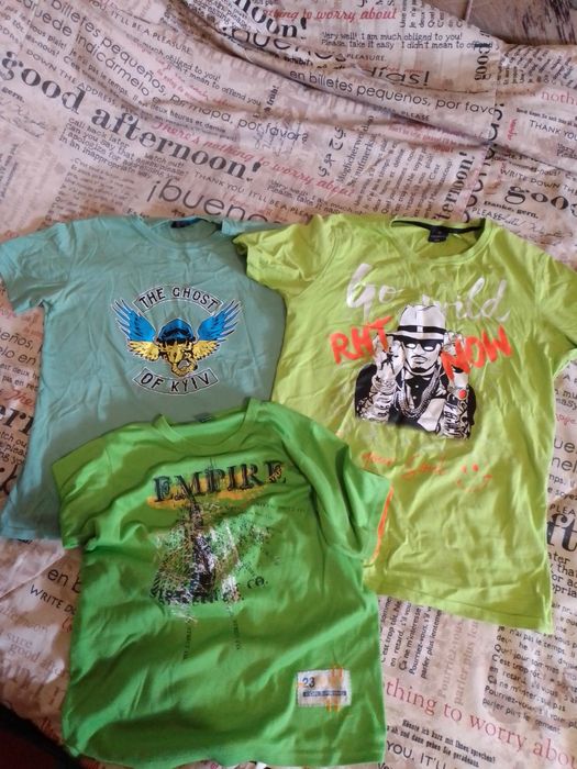 Футболка зелёная мужская подросток 170см 175 13 14 15 лет