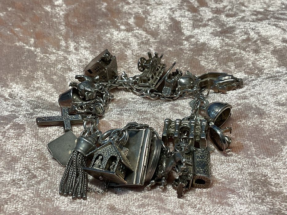 Pulseira prata inglesa,sterling silver 68 grams