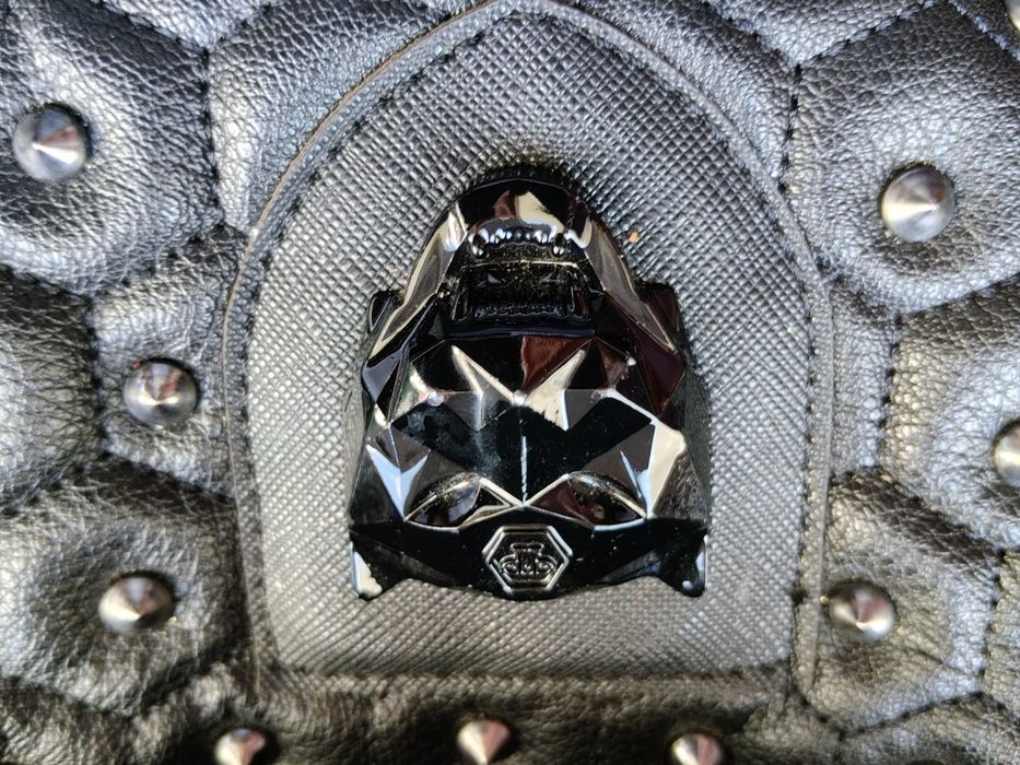 Czarna Pikowana Nerka Saszetka Philipp Plein – Ćwieki, Głowa Pantery stan bardzo dobry
