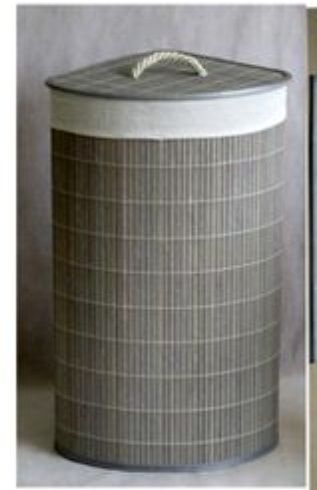 Cesto roupa cinza, em bambu