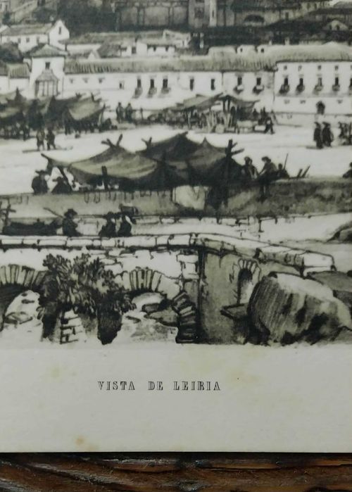 Gravura VINTAGE de Leiria - 32 x 22,5 cm (Oferta antiga Propag Médica)