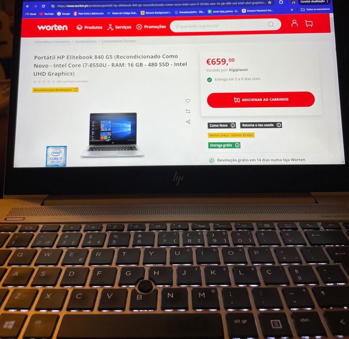 Hp Elitebook 840 G5 16gb RAM