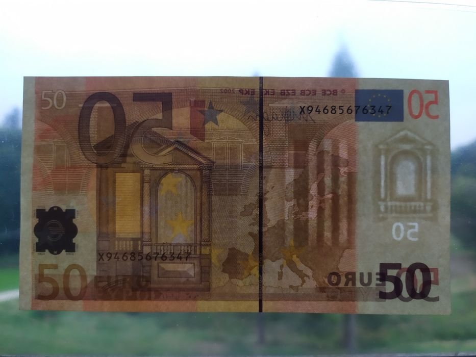 Banknot "kolekcjonerski" - 50 euro 2002 seria X - stan UNC/UNC-