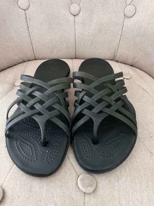 Crocs klapki czarne szare grafitowe damskie w8 38 39