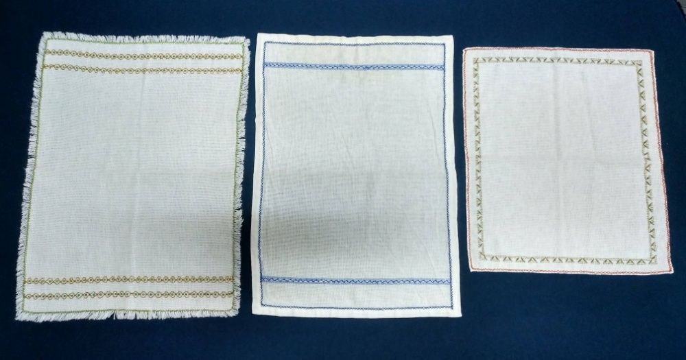 3 Hand-Embroidered Napkins