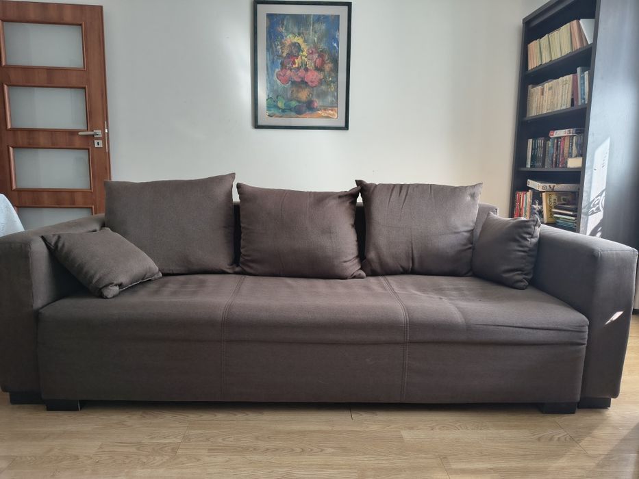 Brązowa rozkładana kanapa 225cm