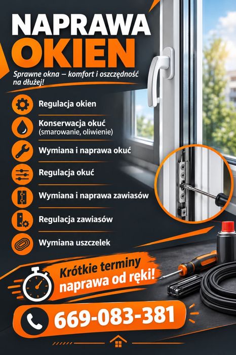 NAPARAWY TEGO SAMEGO DNIA wymiana uszczelek Uszczelnianie Okien BalkonowDRZWI naprawy od reki