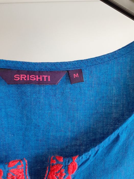 Efektowna bluzka w rozm M kobaltowa haft