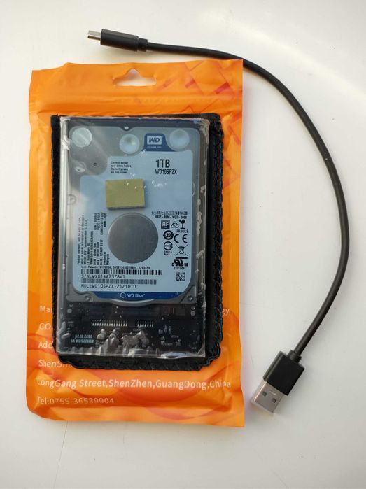 Зовнішній накопичувач диск на 1 терабайт (Type C, шкіряний чохол)