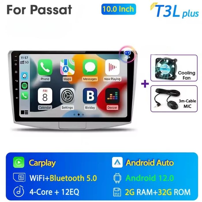 Автомагнітола Volkswagen Passat B6 B7 ANDROID Фольксваген  Радіо