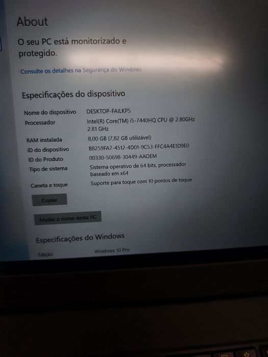 Lenovo T470p - 256 SSD - 8 RAM - 14" Tátil