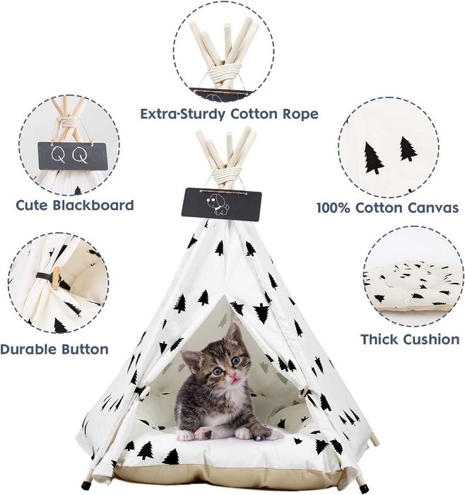 Cama para cão ou gato em forma de tenda de campismo [três padrões}NOVO