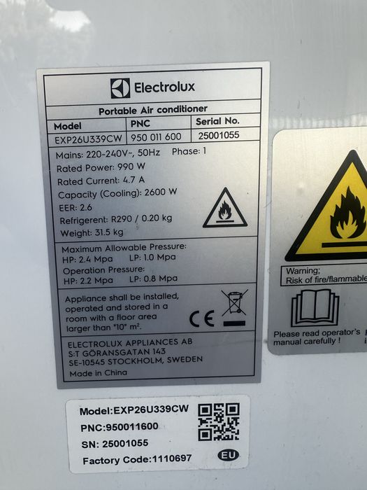 Klimatyzator Electrolux Comfort 600 EXP26U339CW 2600W Funkcja Grzania