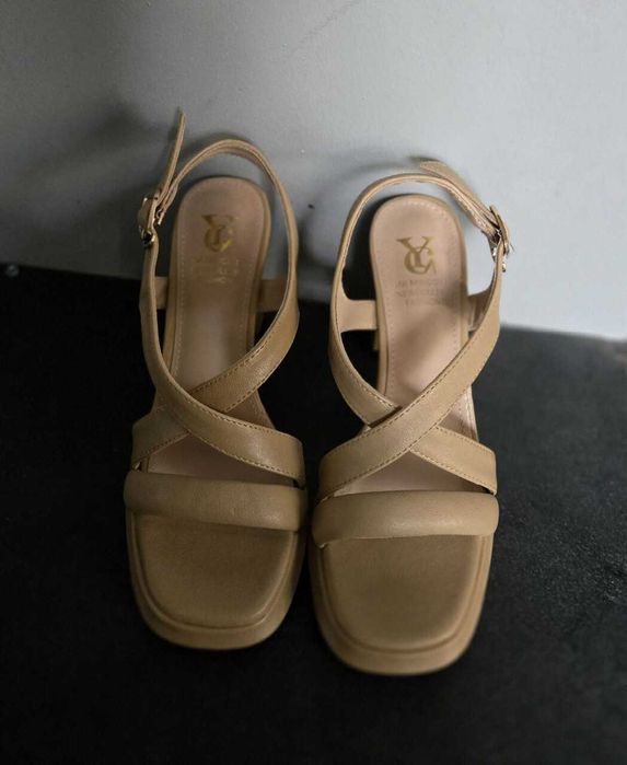 Szpilki Buty Sandały NOWE  na słupku Obcas Retro 9,5cm Rozmiar 36