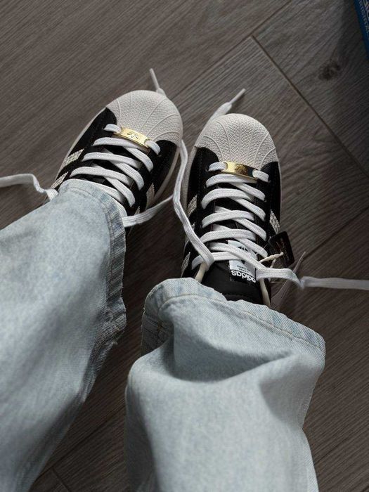 Кросівки Adidas Superstar Core Black Cream premium | Кроссовки Адидас жіночі чоловічі