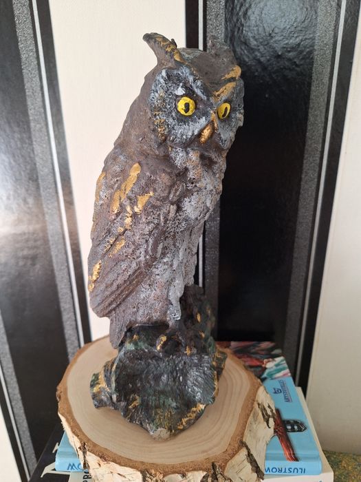 Duża piękna sowa świeca figurka nowa 27 cm