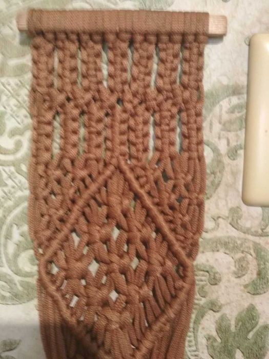 Панно .Макраме.  Подвеска под отрывной календарь. Декор на стену.