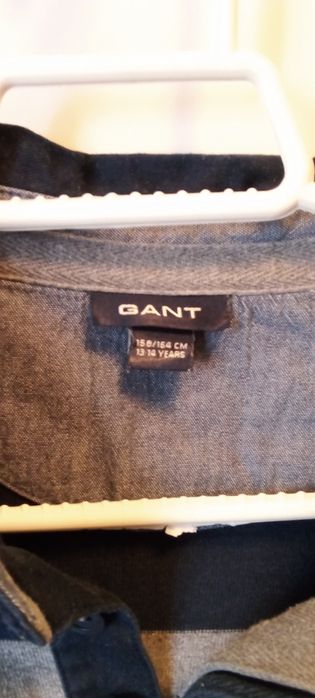 Polo Gant 13/14 anos riscas azul e cinza