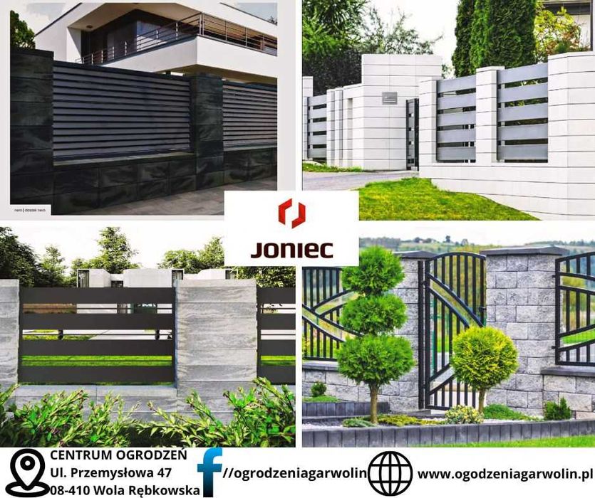 Joniec ROMA Horizon, bloczek, daszek, ogrodzenie modułowe, transport