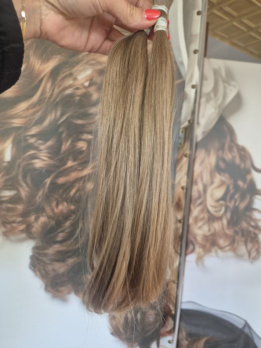 Włosy naturalne,  dziewicze  Jasny blond 34-36 cm