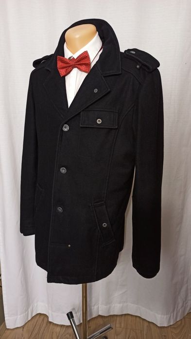 Sg Sg Czarny płaszcz męski L dyplomatka bosmanka  męska L Jack & Jones