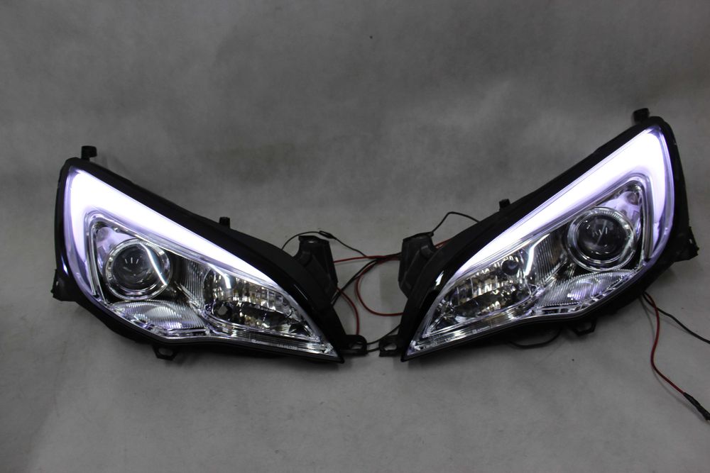Lampy przednie przód OPEL ASTRA J 09-12 LED BAR NEON Dzienne DRL CHROM