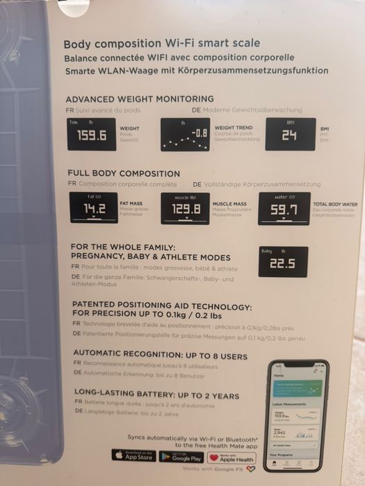 Withings Body+ como nueva, con caja y factura