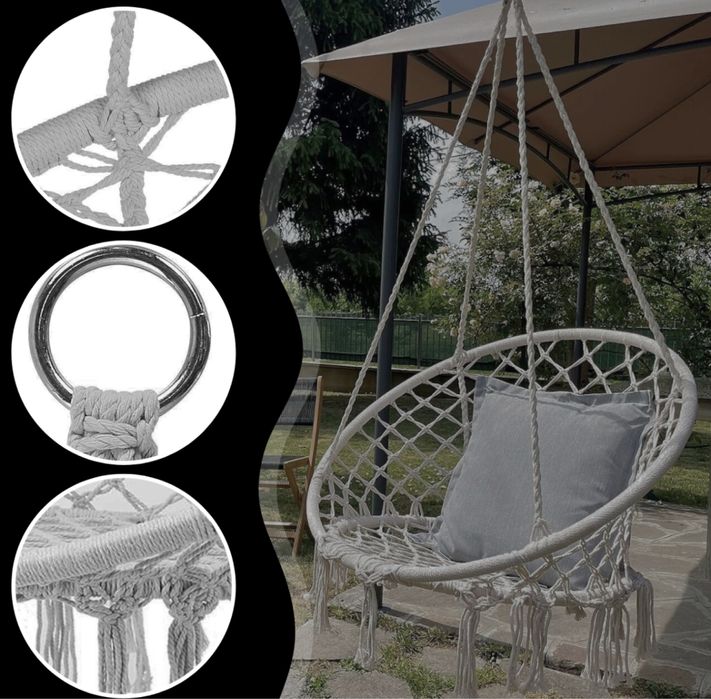 Fotel Hamak Wiszący Huśtawka Ogrodowa Domowa Kokon Bocianie Gniazdo