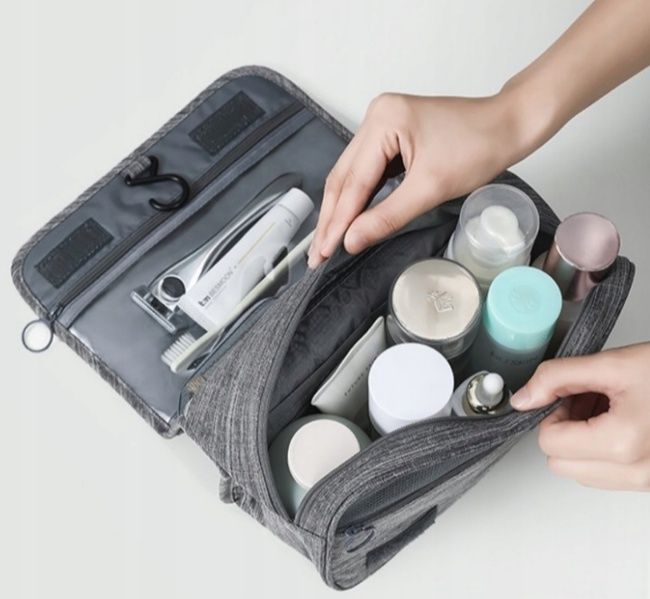 Kosmetyczka podróżna męska pojemna funkcjonalna wisząca