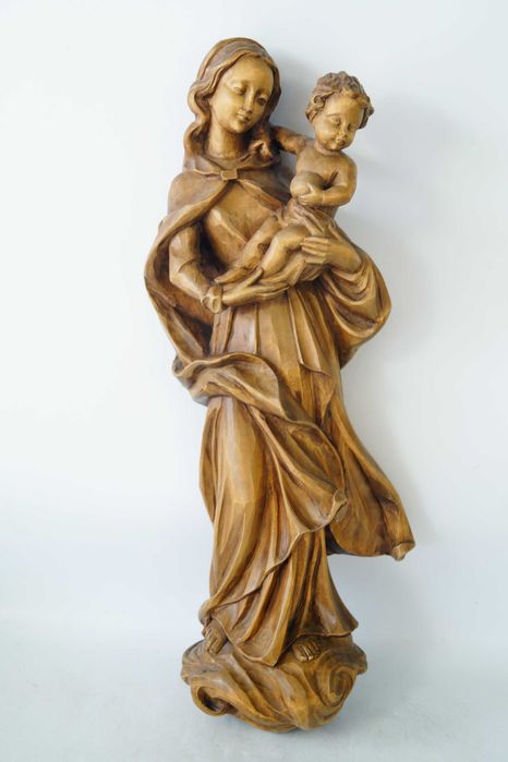 Matka Boska Z Dzieciątkiem figura drewniana Maryja 55 cm