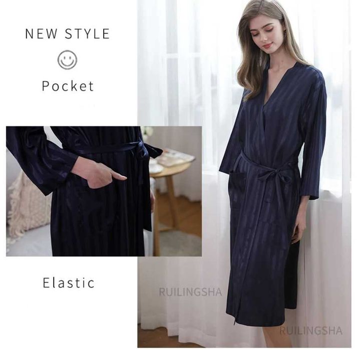 Халат жіночий атласний у смужку