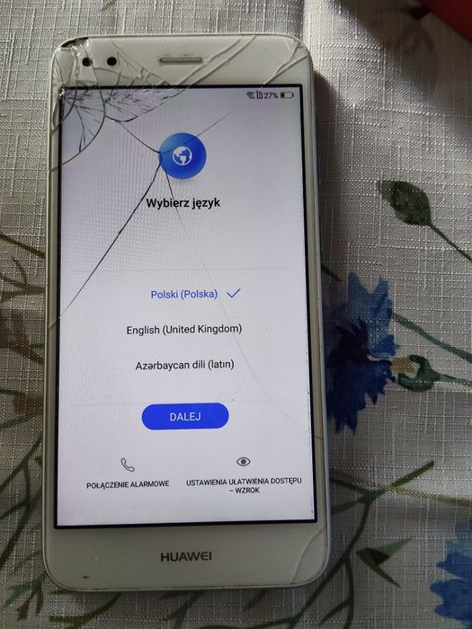 Telefon Huawei P9 Mini Lite oryginalne pudełko zbita szybka