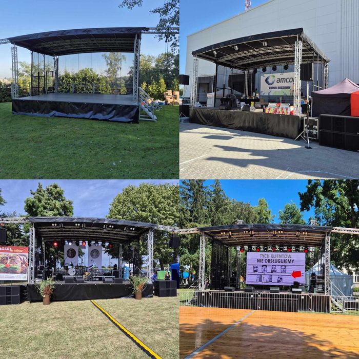 Scena 10x8  8x6 nagłośnienie oświetlenie agregaty prądotwórcze