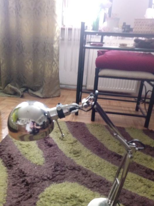Lampa stojąca Ikea biurkowa srebrna
