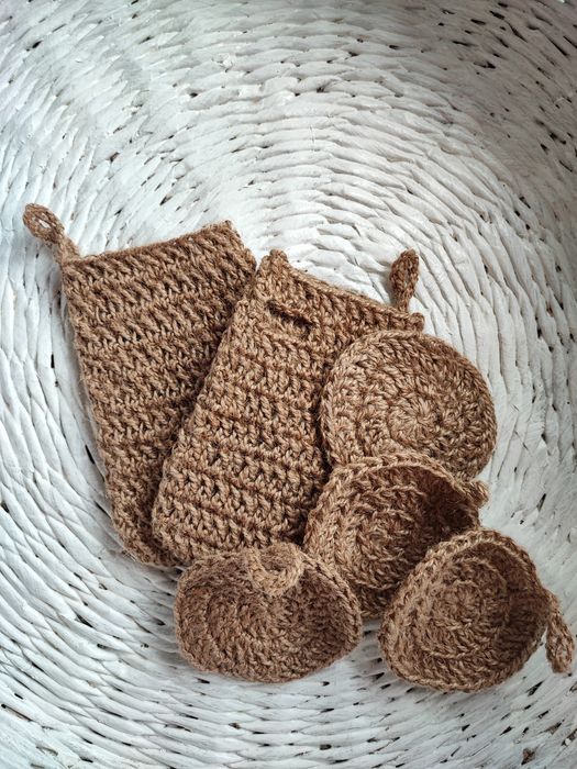 Масажні натуральні мочалки з джуту