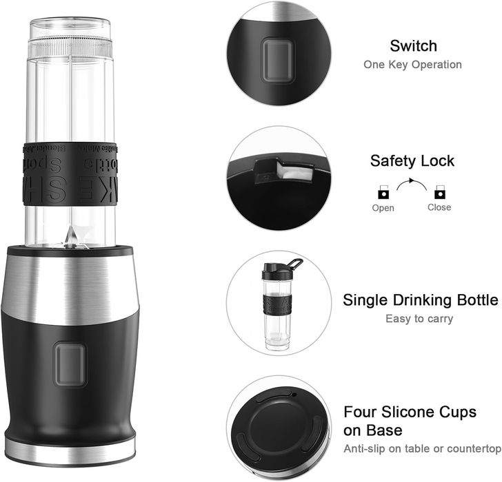Blender do smoothie 500w 570 ml butelka tritan bpa free qxmcov