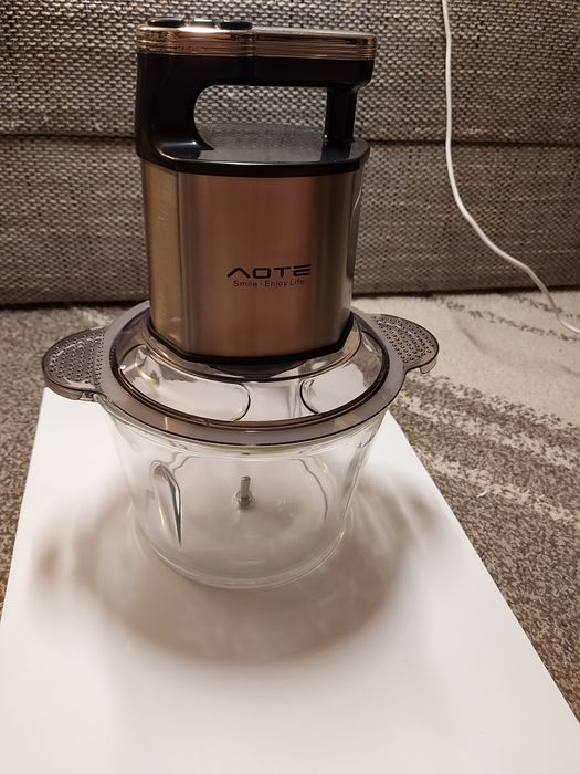 NOWY Duży 3L Szklany młynek do mięsa, elektryczny siekacz do żywności.