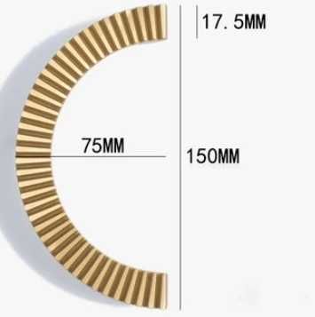 Uchwyty meblowe złoty mosiądz brass ryflowany 2 Sztuki komplet