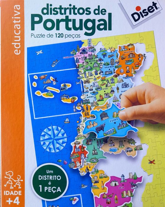 Puzzle Distritos de Portugal - 120 peças (Diset)