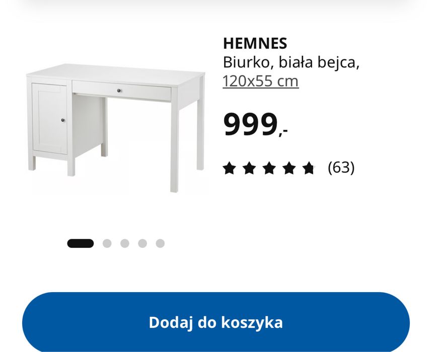 Biurko ikea HEMNES do renowacji
